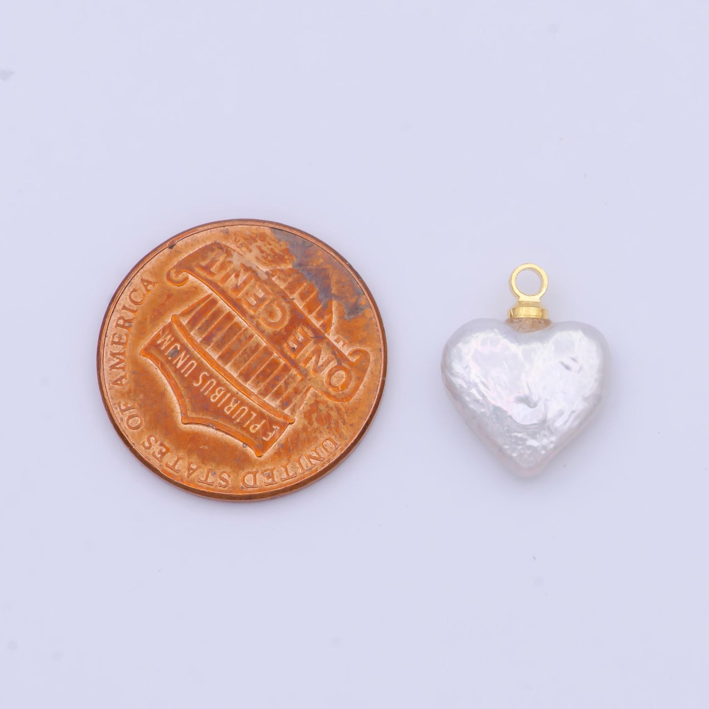 Heart pearls charm gold 14.1x11.5mm white baroque freshwater pearls for necklace bracelet earring wedding jewelry making minimalist c-188