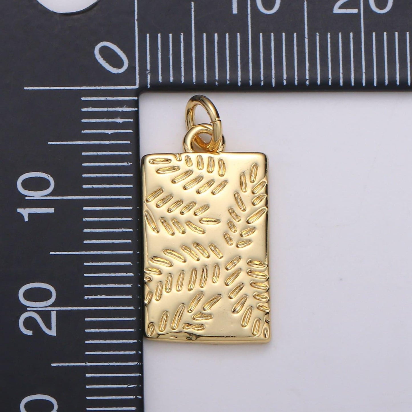 Gold olive leaf branch pendant / dainty geometric charm for necklace bracelet jewelry making, chgf- 889