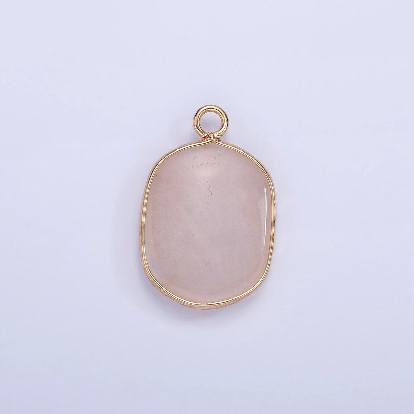 14k gold filled natural gemstone multifaceted oval bezel charm | n1673-n1677 , n1699