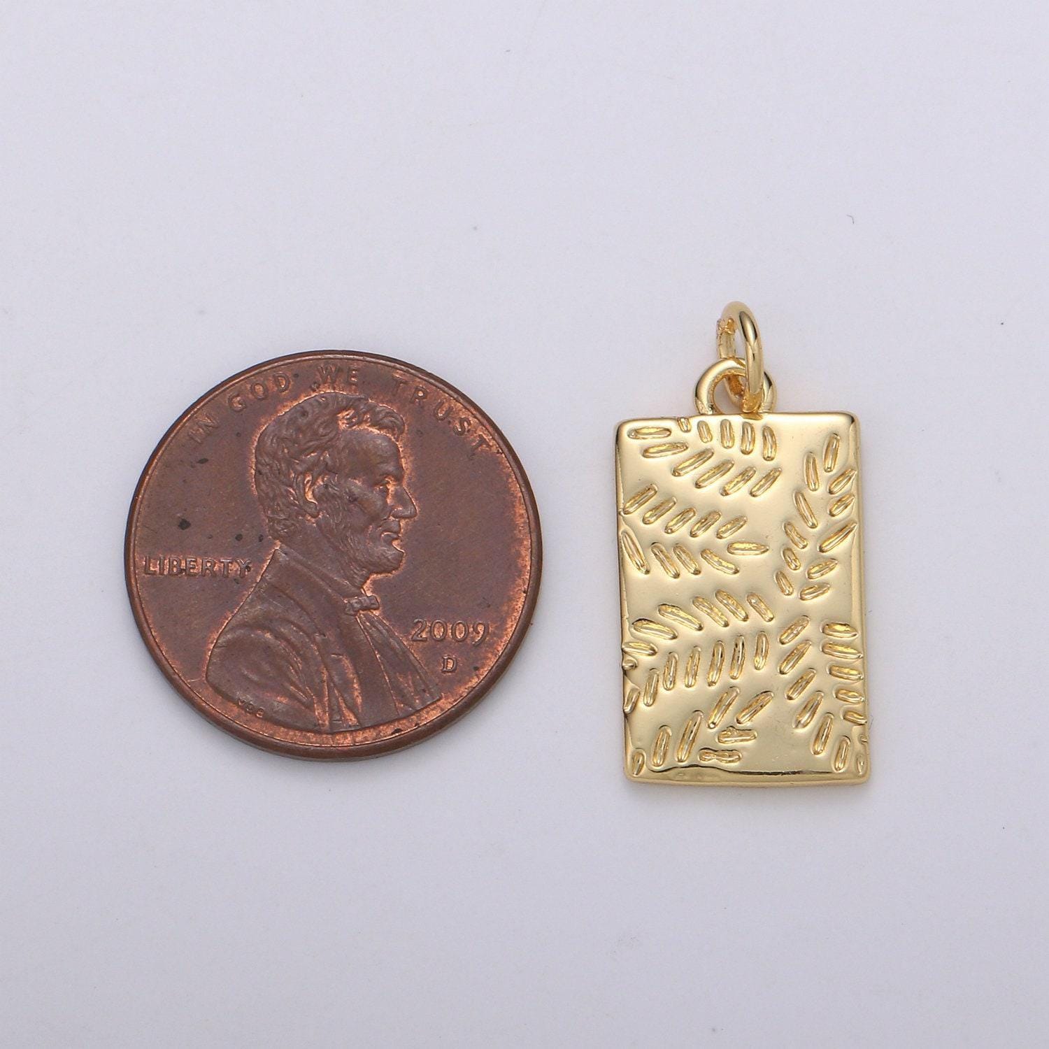 Gold olive leaf branch pendant / dainty geometric charm for necklace bracelet jewelry making, chgf- 889
