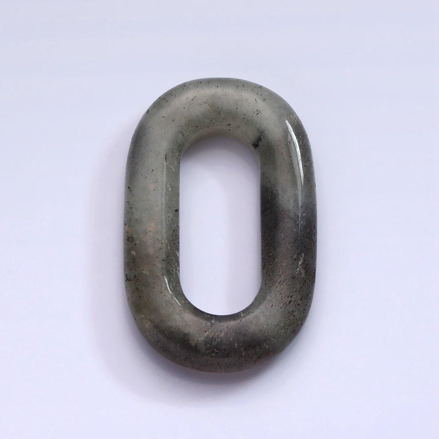 40mm labradorite natural gemstone open oblong rectangular jewelry findings | z551