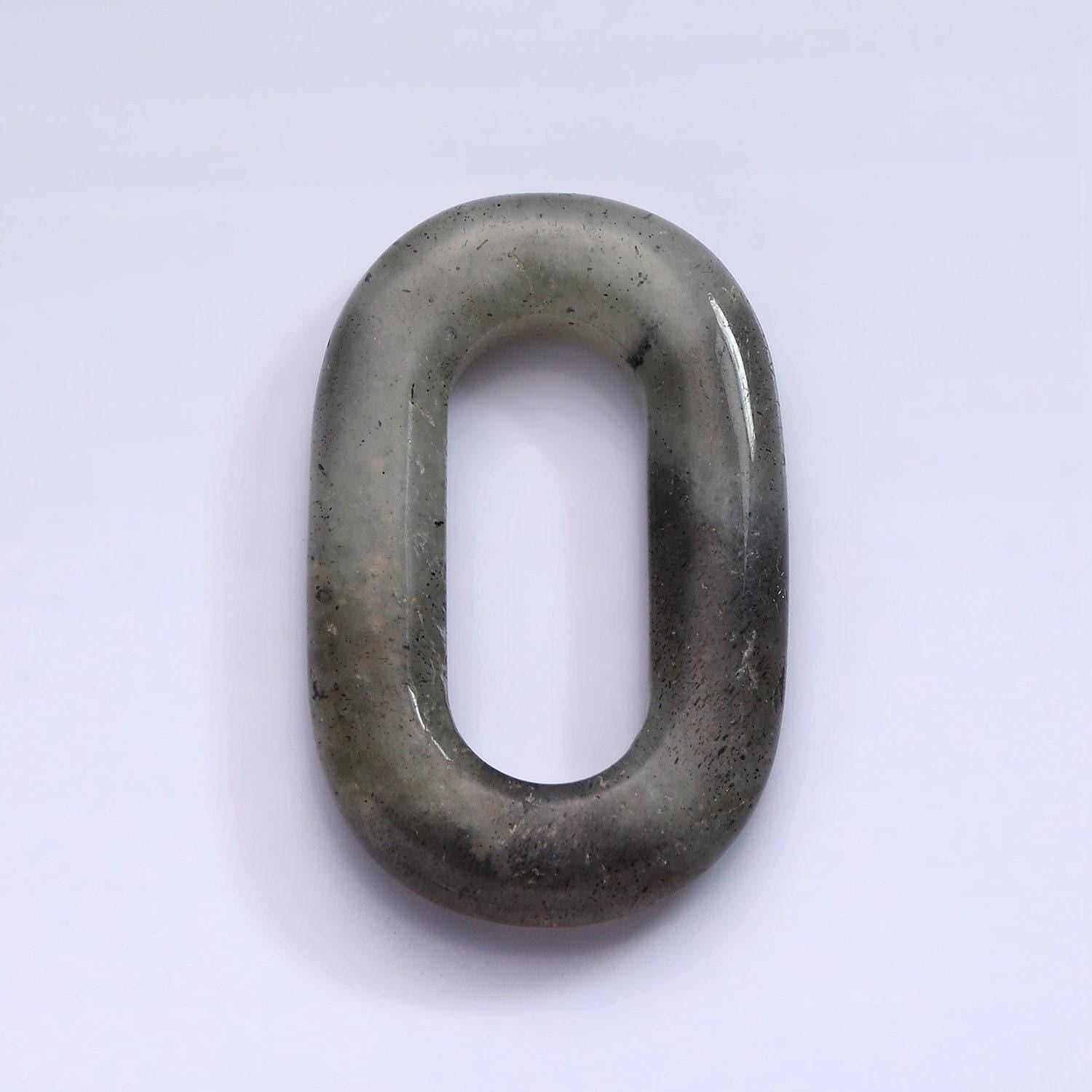 40mm labradorite natural gemstone open oblong rectangular jewelry findings | z551