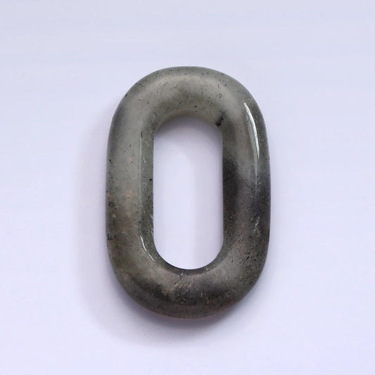 40mm labradorite natural gemstone open oblong rectangular jewelry findings | z551