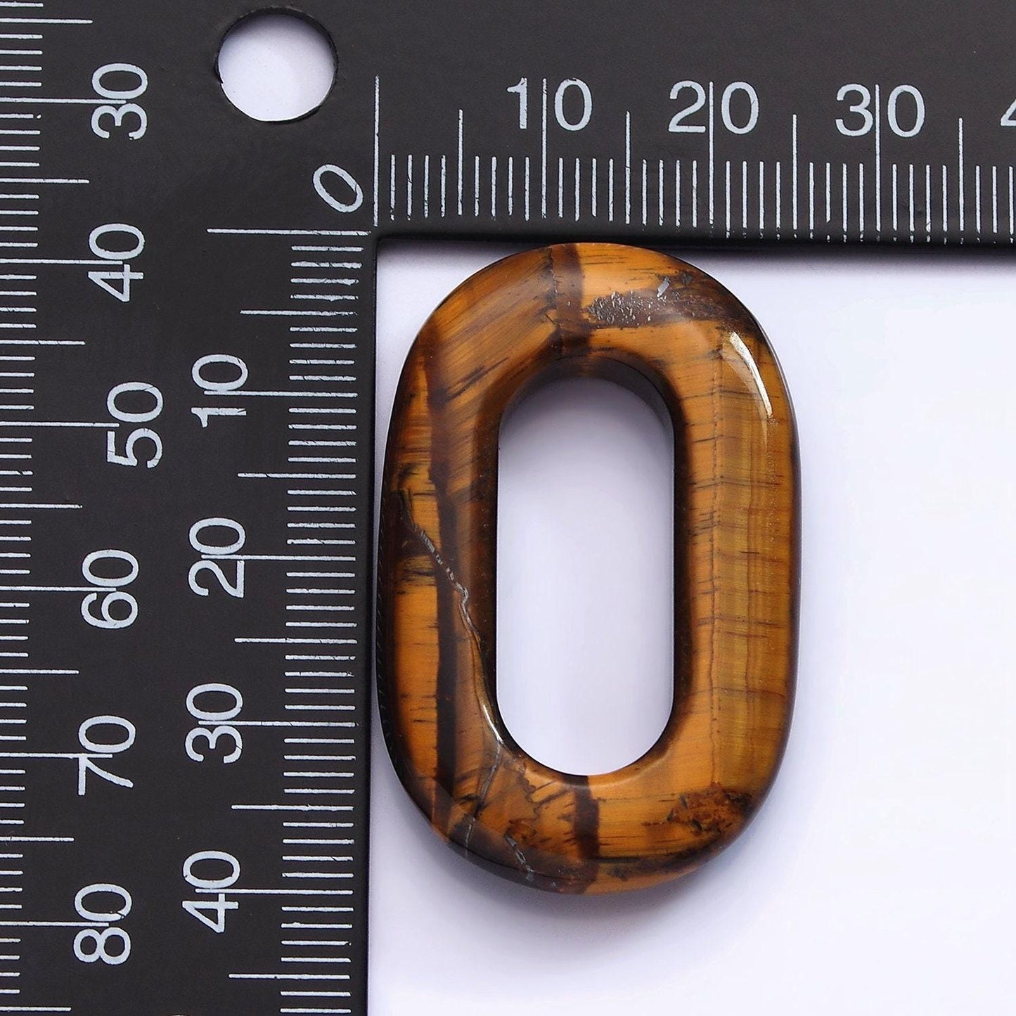 Tiger eye natural oval open stone beads brown gemstone oblong oval findings 40mm x 25mm jewelry supply z548