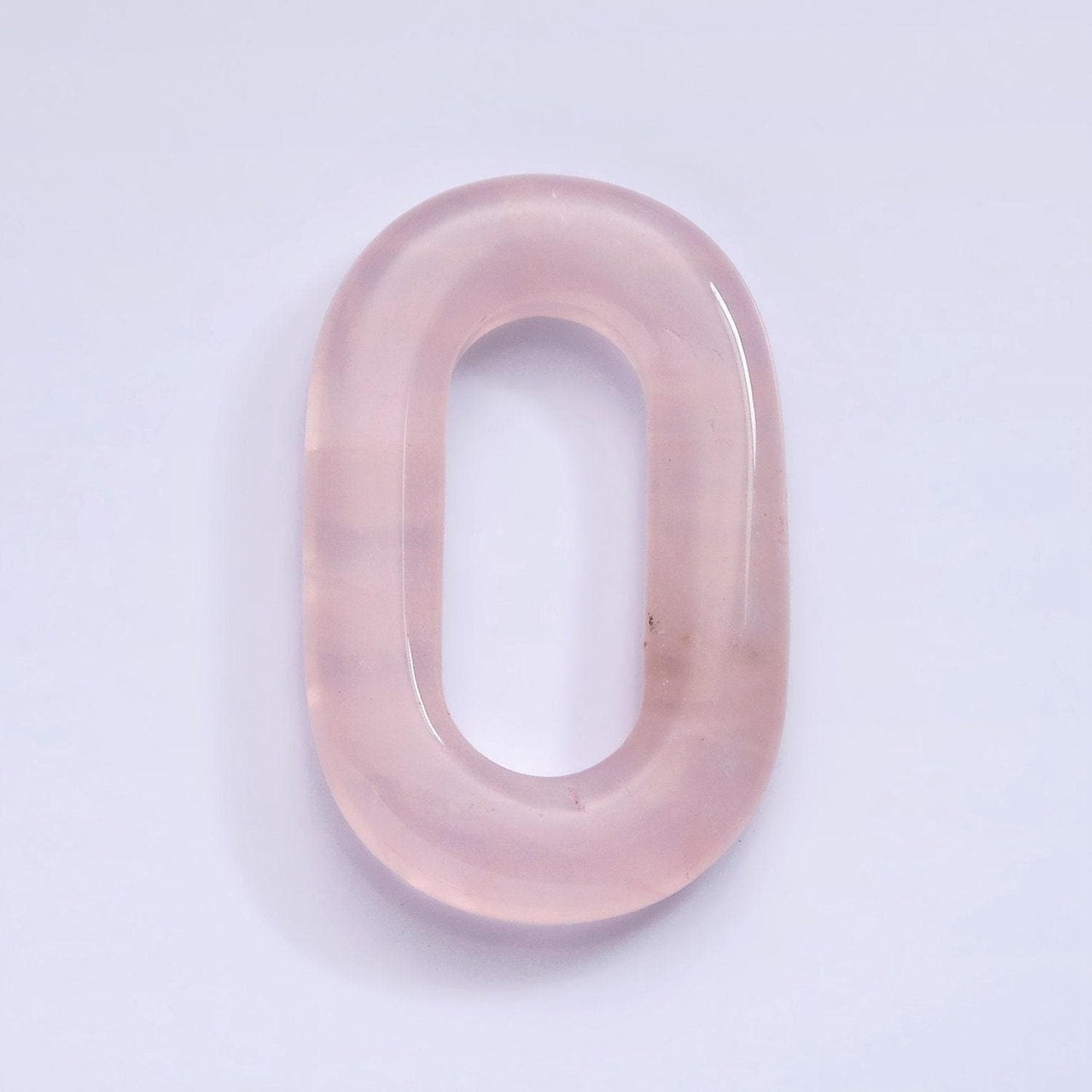 Oblong oval gemstone paper clip link interlocking rose quartz oval shaped connector jewelry finding capsule pill shape z544