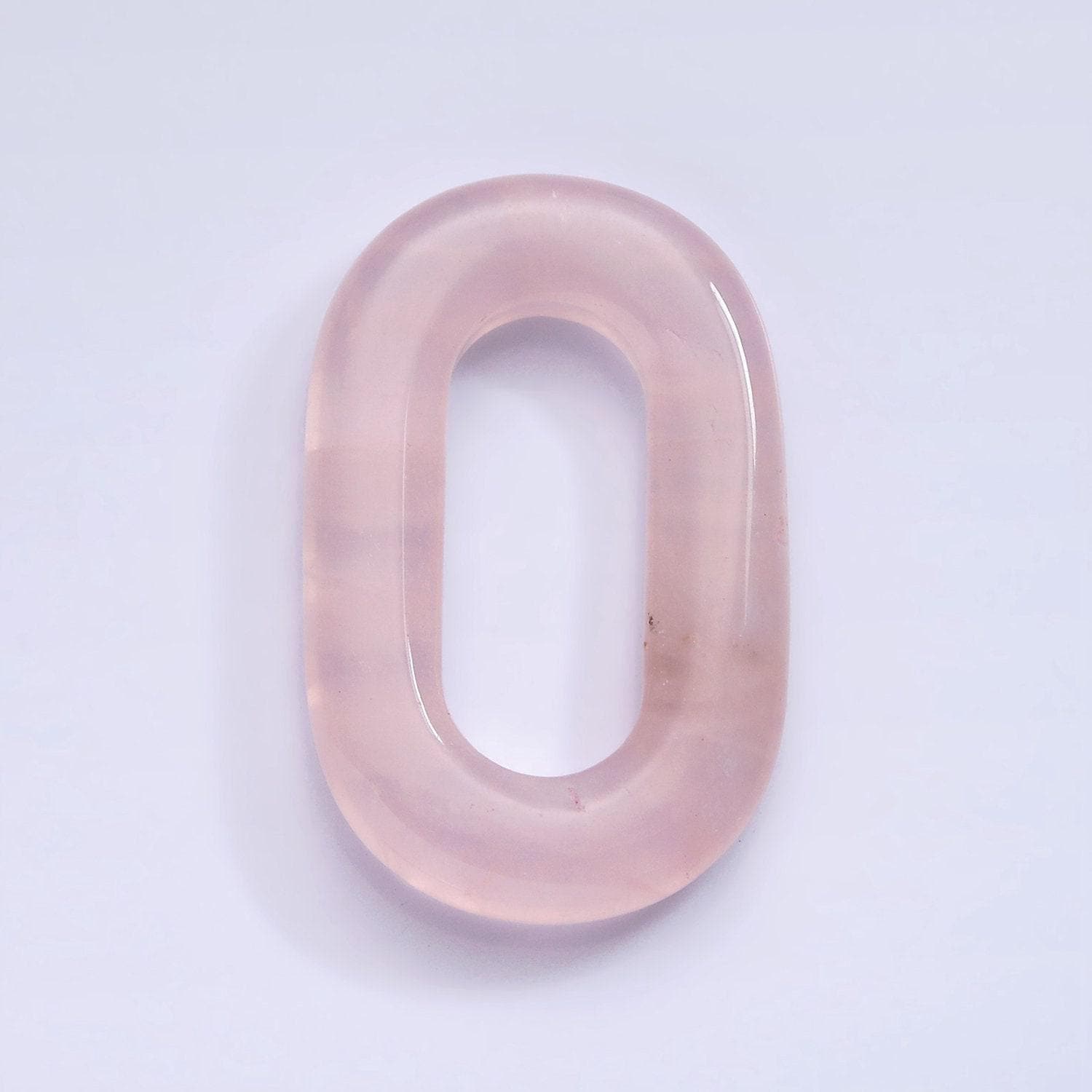 Oblong oval gemstone paper clip link interlocking rose quartz oval shaped connector jewelry finding capsule pill shape z544