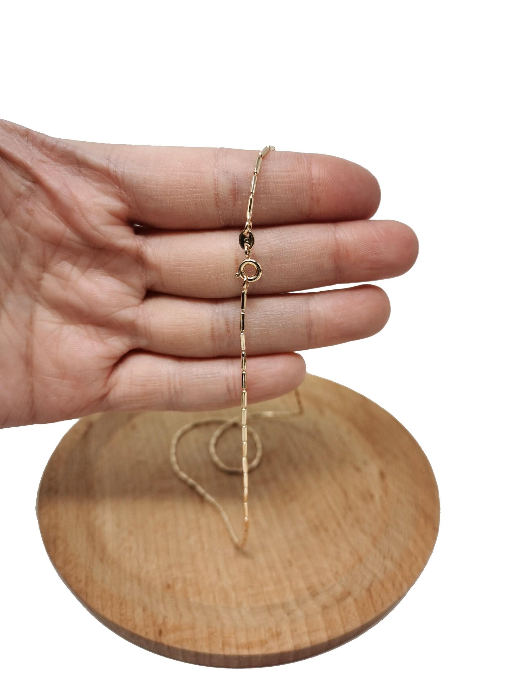 1pc 17.7'' ready to use gold bead necklace chain, layering beaded chain dainty necklace, perfect for pendant charm necklace, 658