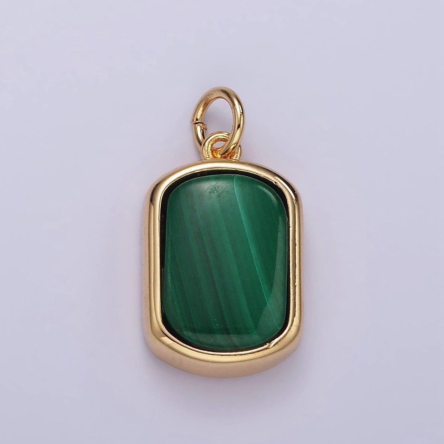14k gold filled green malachite charm gold bezel tag small charm for bracelet necklace earring supply | ag-530