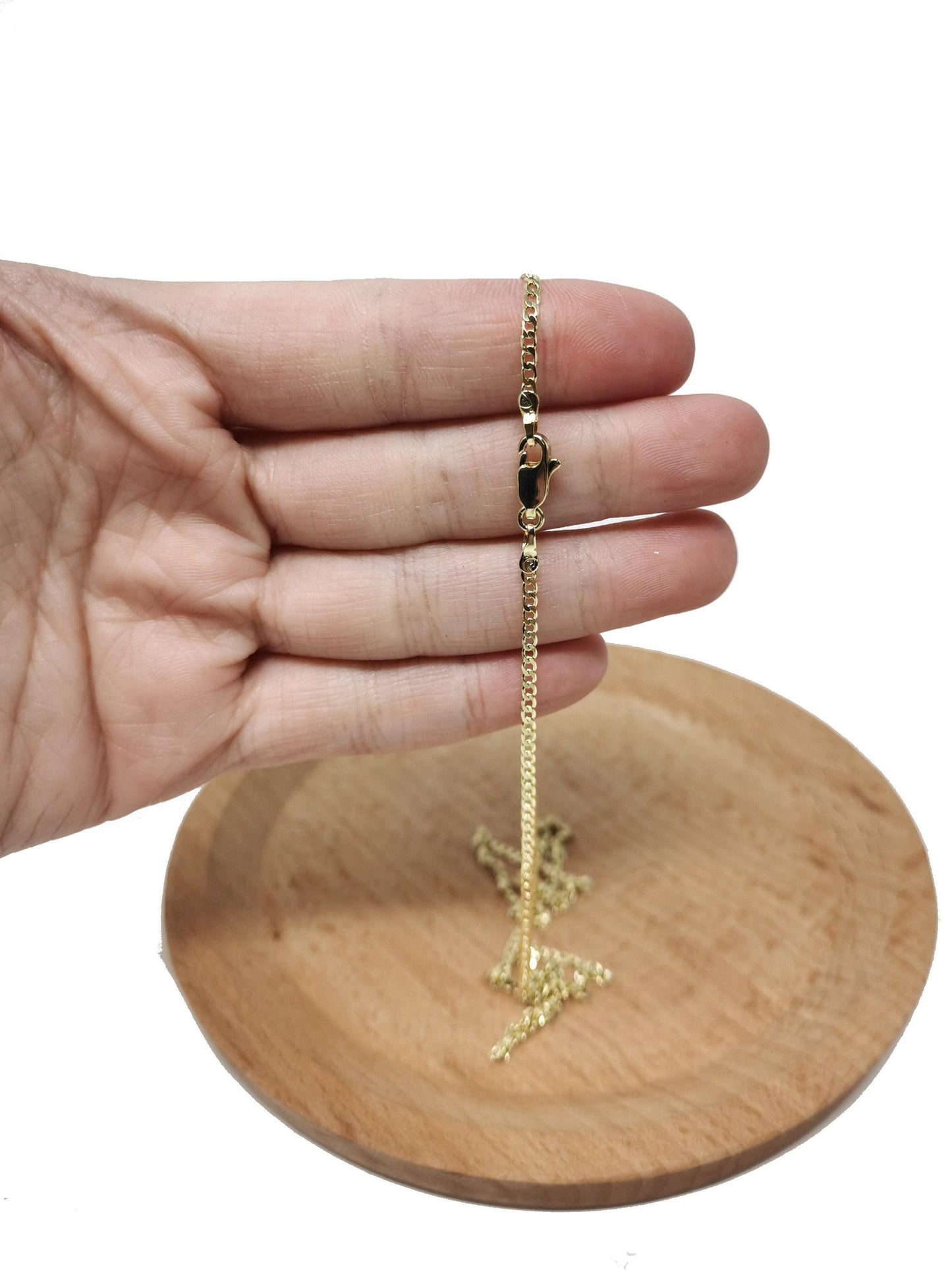 1pc 23.6'' ready to use gold cuban curb necklace chain, layer curb chain dainty necklace, for pendant charm necklace, 554