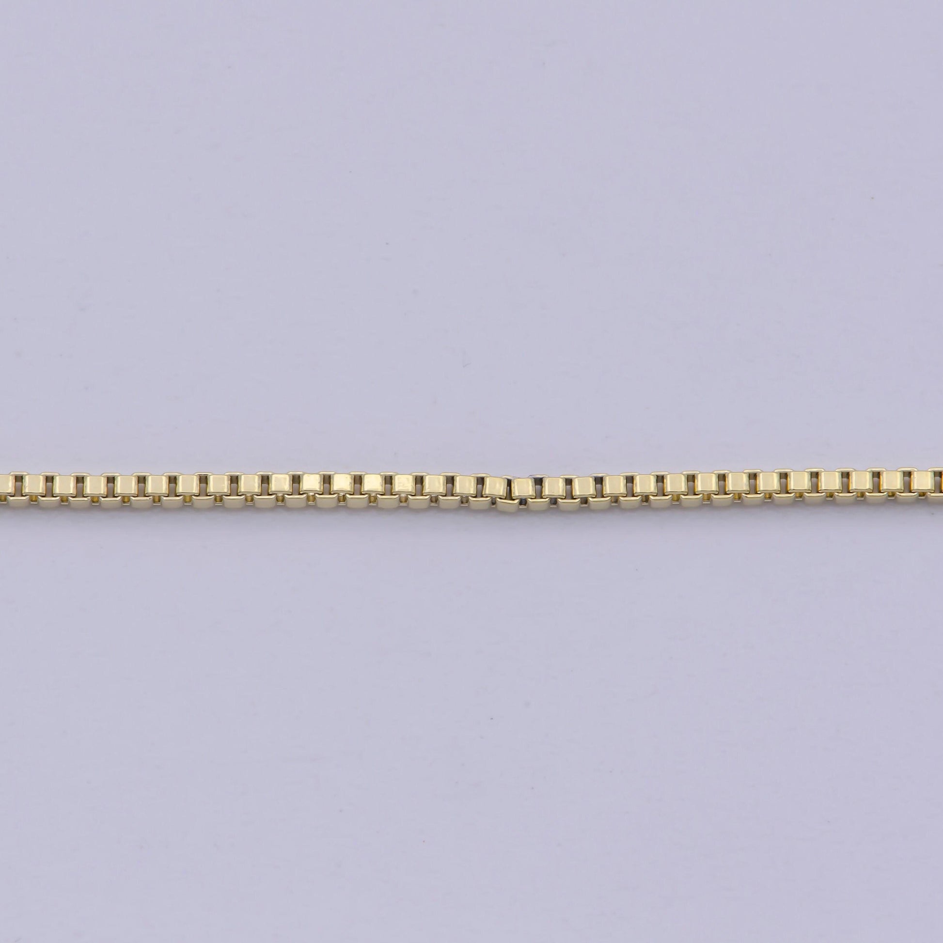 1pc 18'' ready to wear gold square box chain necklace, layering dainty box chain for jewelry making with pendant charm, wa-421