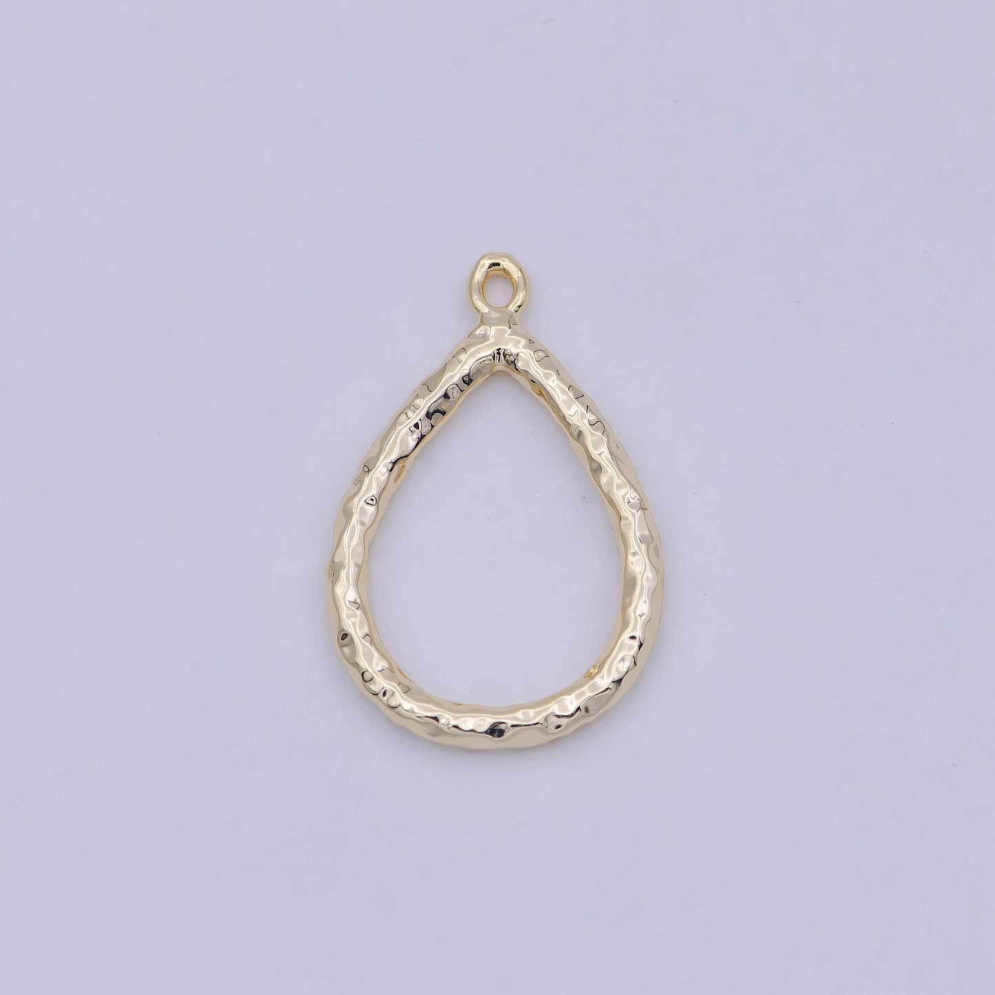 Mini gold tear drop charm, rustic teardrop pendant for necklace earring bracelet component n-923