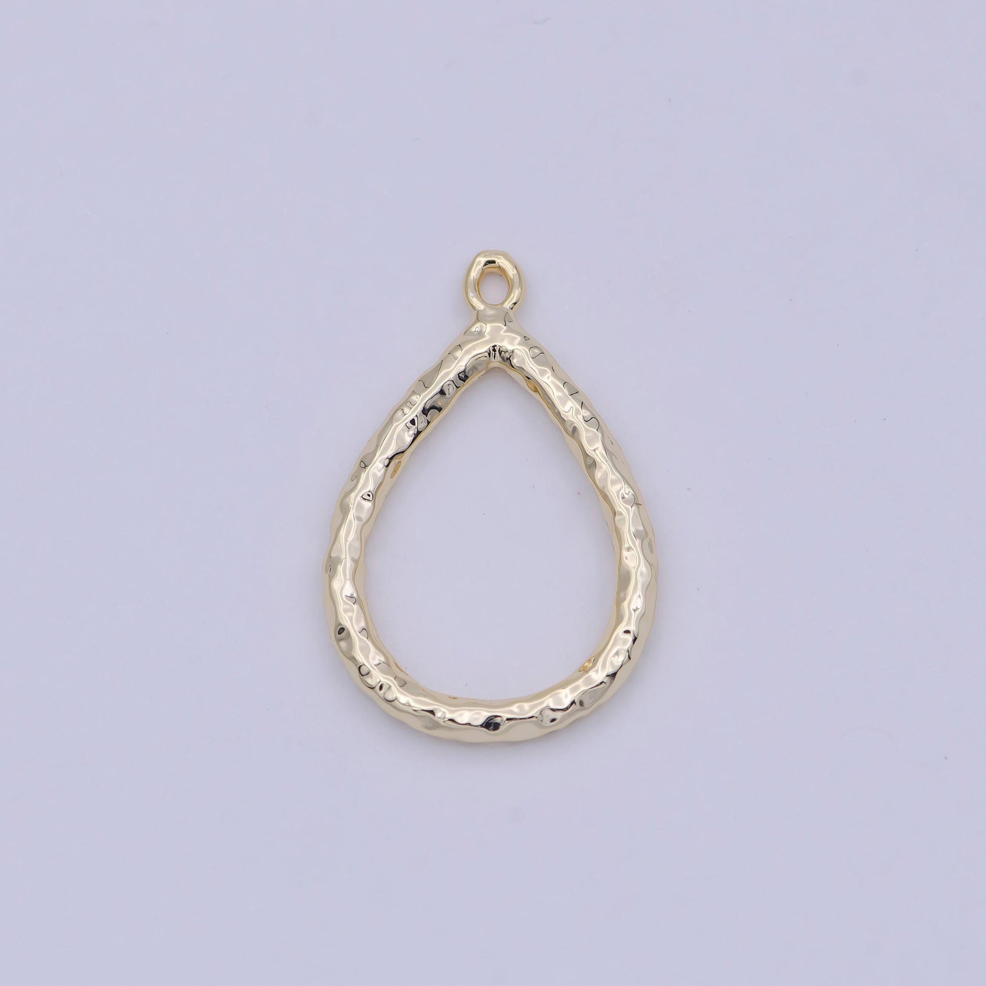 Mini gold tear drop charm, rustic teardrop pendant for necklace earring bracelet component n-923