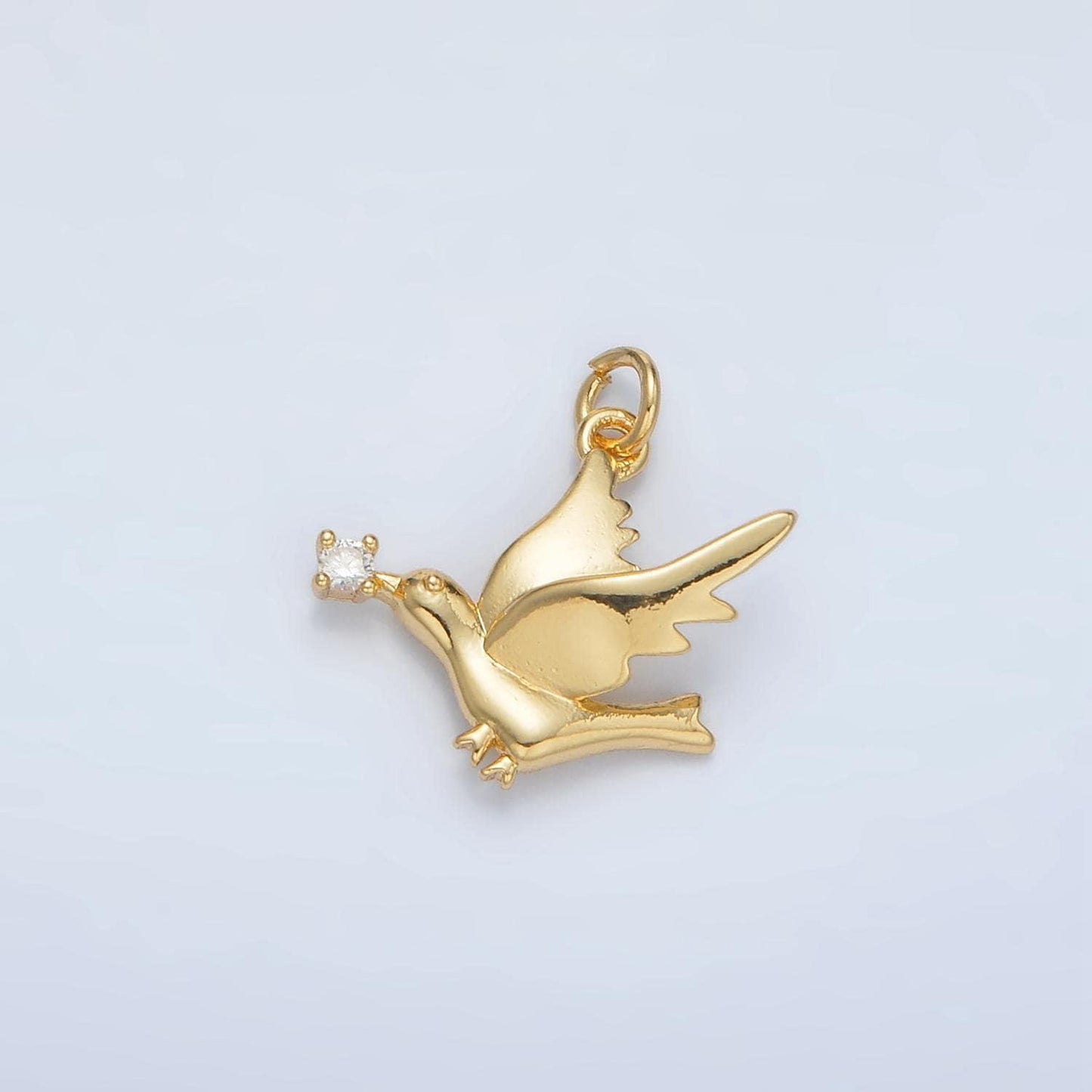 Mini gold dove charm small bird charm peace animal charms 24k gold filled findings ac110