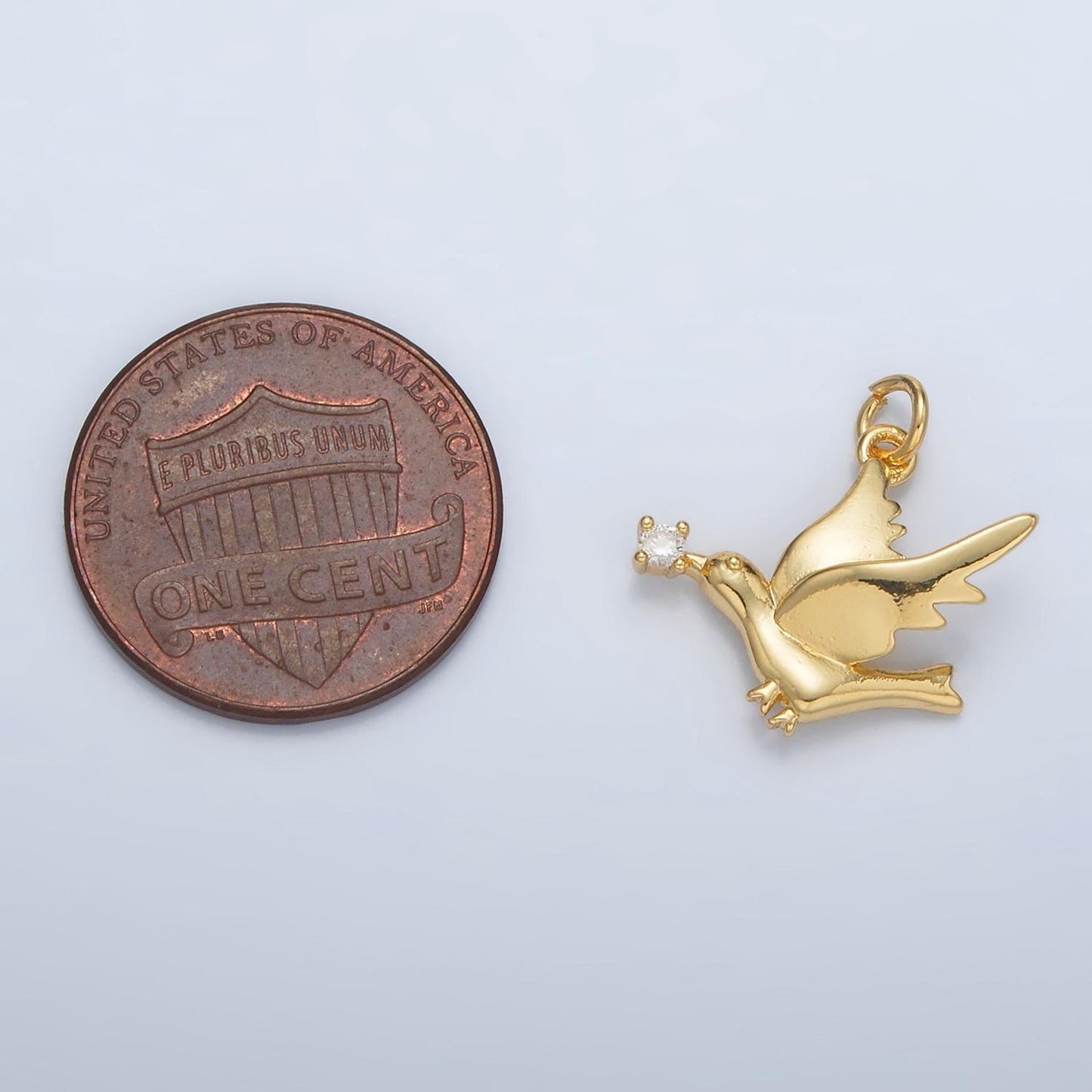 Mini gold dove charm small bird charm peace animal charms 24k gold filled findings ac110