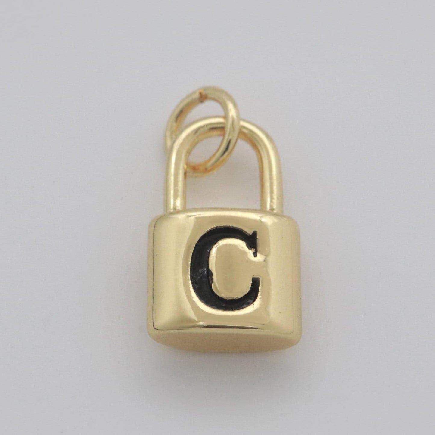 Dainty gold filled padlock letter charms letter initial lock pendant personalized charm for bracelet necklace earring supply, a-822-a
