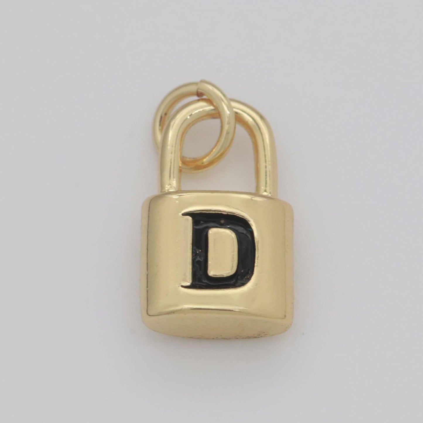 Dainty gold filled padlock letter charms letter initial lock pendant personalized charm for bracelet necklace earring supply, a-822-a