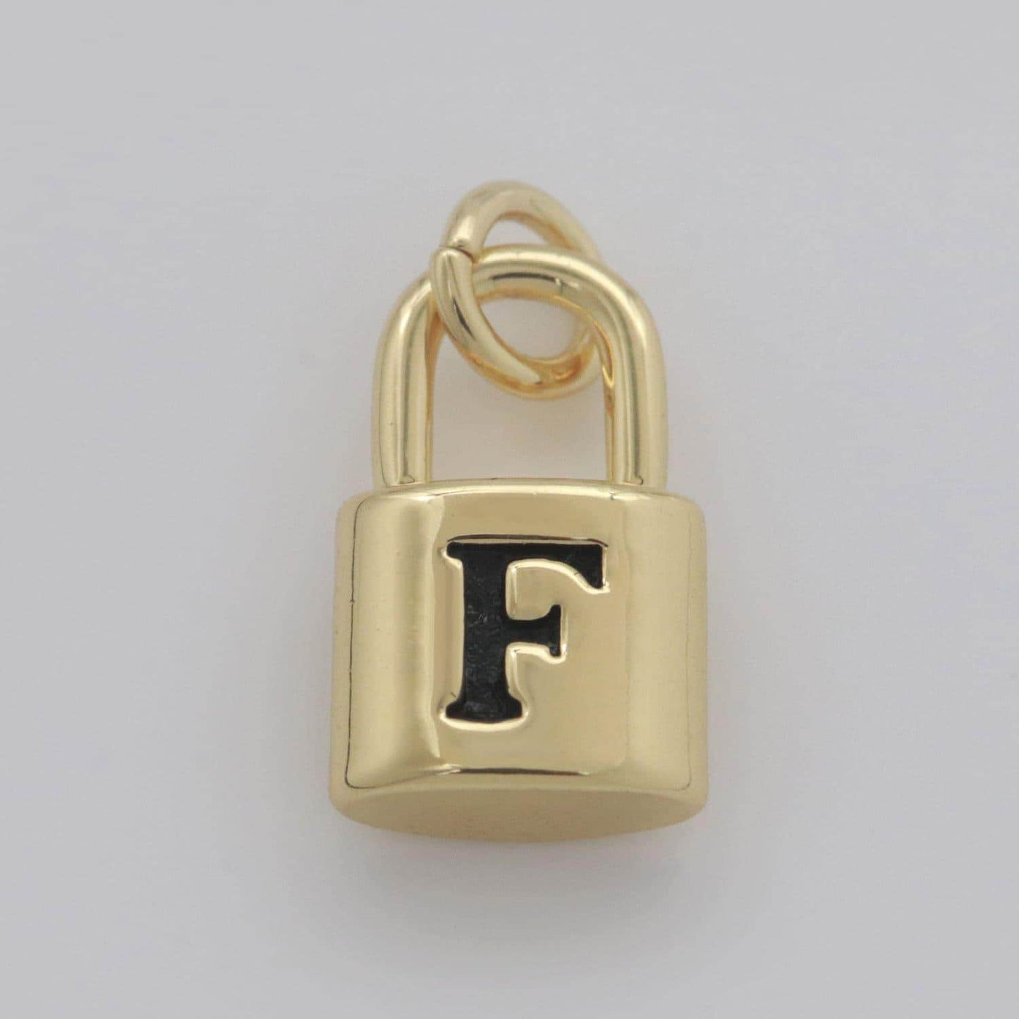 Dainty gold filled padlock letter charms letter initial lock pendant personalized charm for bracelet necklace earring supply, a-822-a