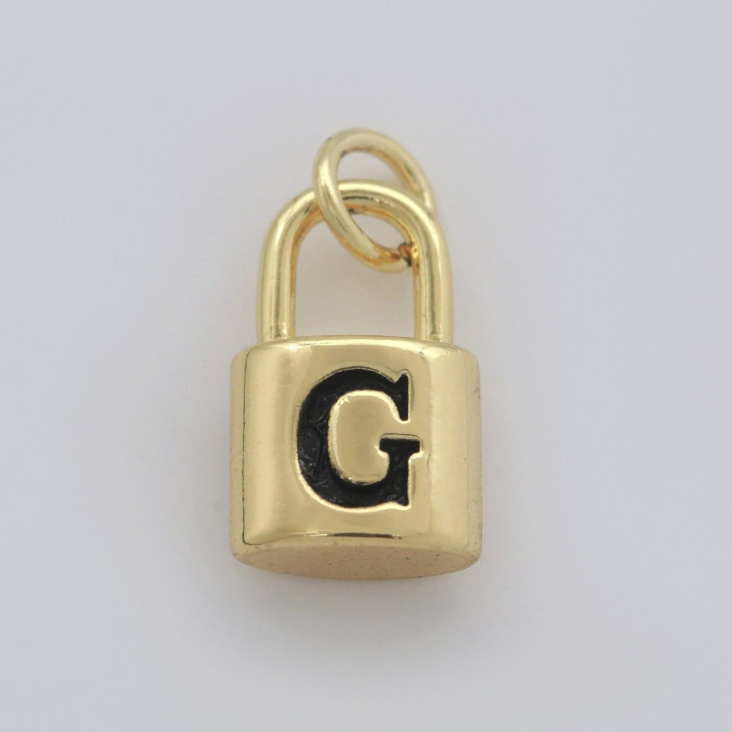 Dainty gold filled padlock letter charms letter initial lock pendant personalized charm for bracelet necklace earring supply, a-822-a