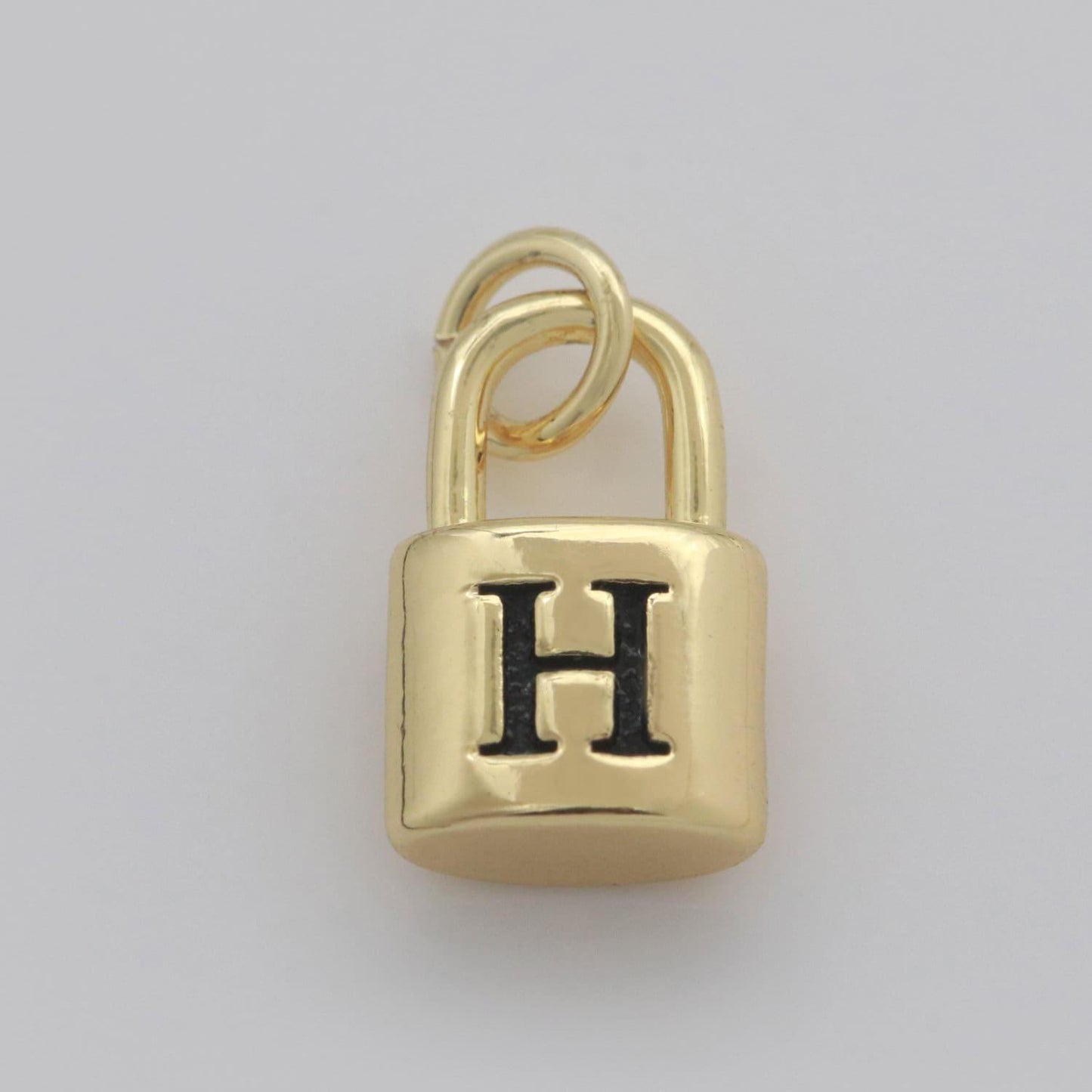 Dainty gold filled padlock letter charms letter initial lock pendant personalized charm for bracelet necklace earring supply, a-822-a