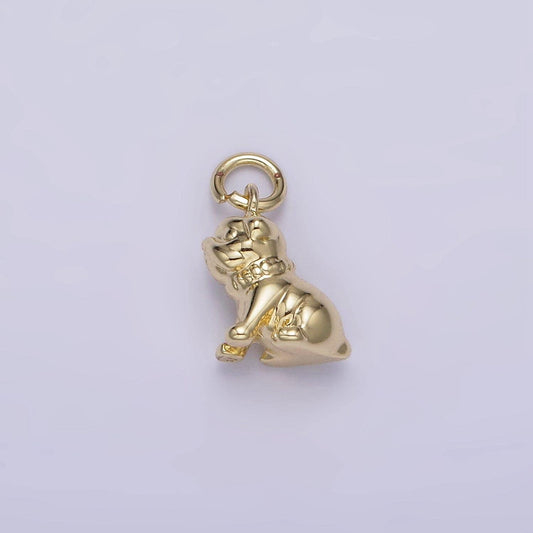 14k gold filled 11.5mm pug bull dog pet animal add-on charm | ag217