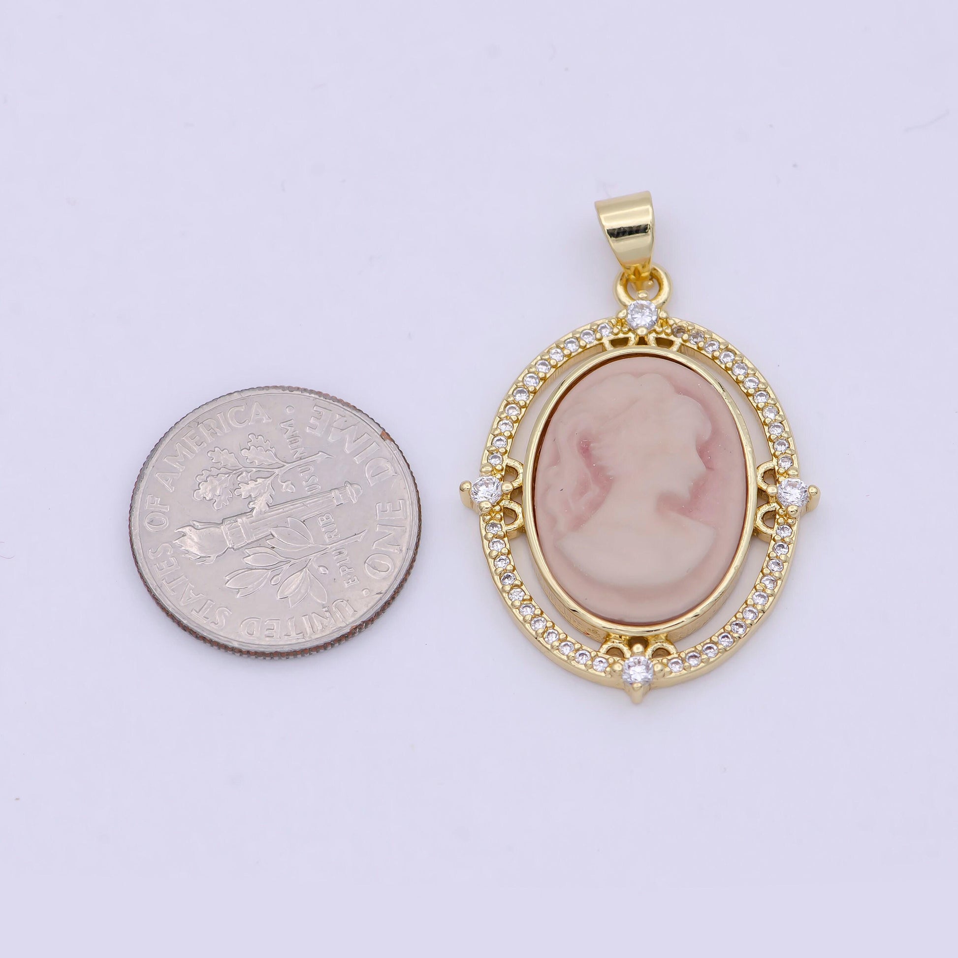 Dainty micro pave green pink blue agate cameo pendant woman italian cameo jewelry charm necklace n-616