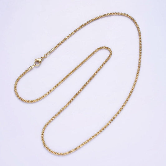 14k gold filled 1.7mm rope 18 inch, 20 inch layering chain necklace | wa-2461 wa2462