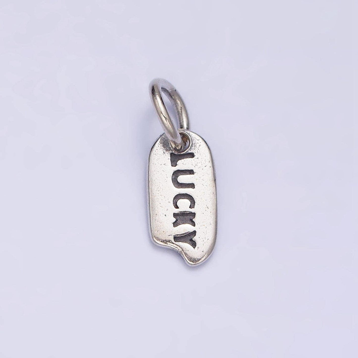 Sterling silver word necklace charm lucky charm mini tag charm for necklace bracelet personalized jewelry sl-277