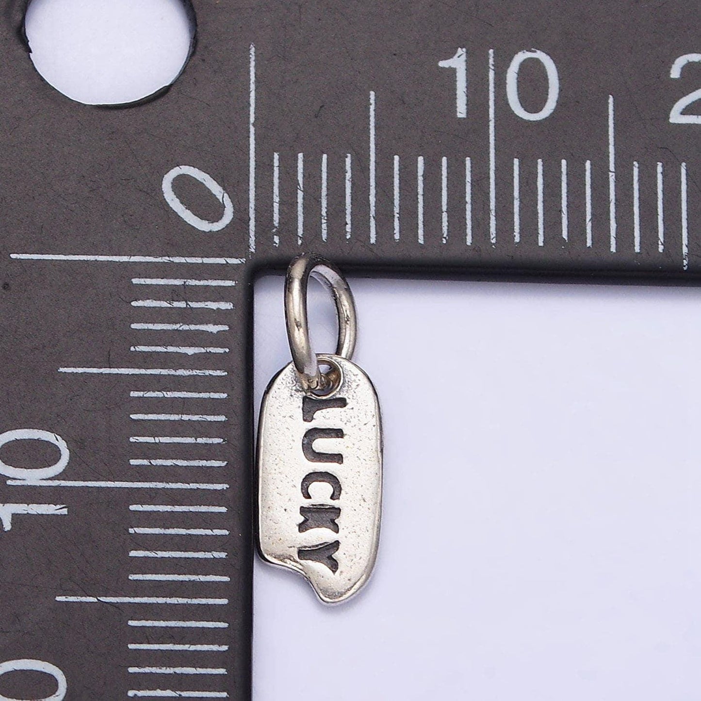 Sterling silver word necklace charm lucky charm mini tag charm for necklace bracelet personalized jewelry sl-277
