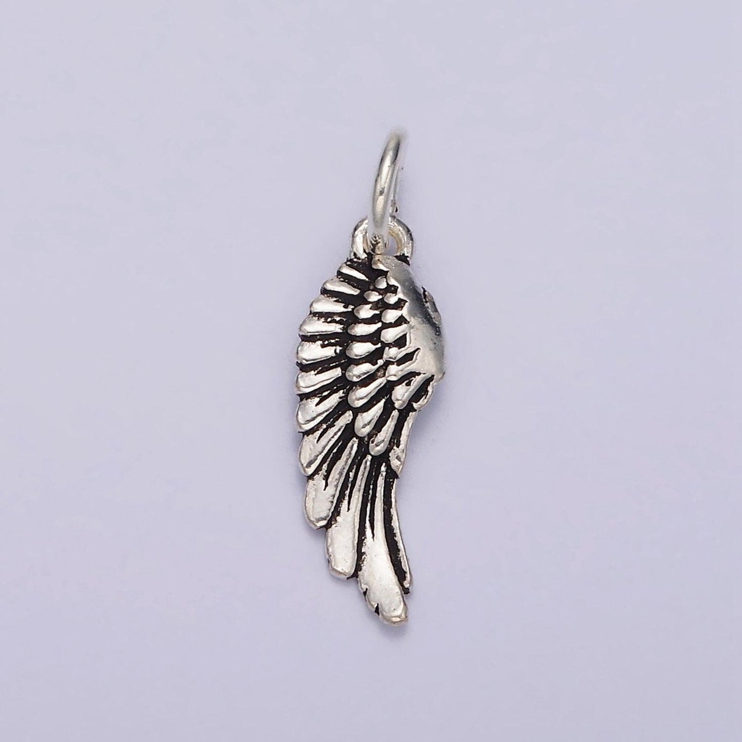Dainty singe wing charm in 925 sterling silver pendant angel wing jewelry sl-362