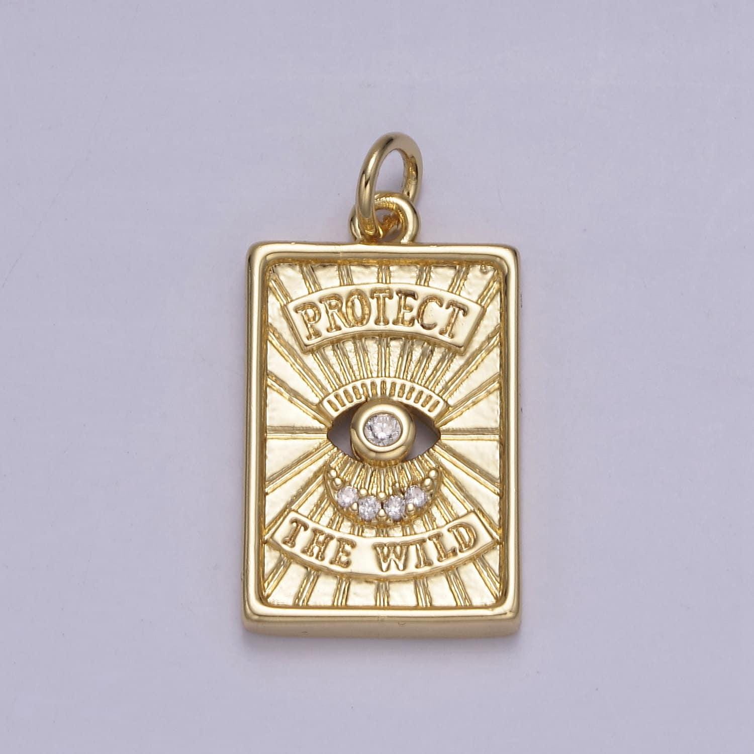 Dainty protect the wild evil eye micro cz pave 14k gold filled tag | diy amulet charm fashion jewelry necklace bracelet | n-850