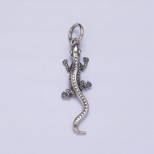 S925 sterling silver lizard necklace charm, gecko necklace pendant, sterling silver bracelet charm, salamander charm sl-293