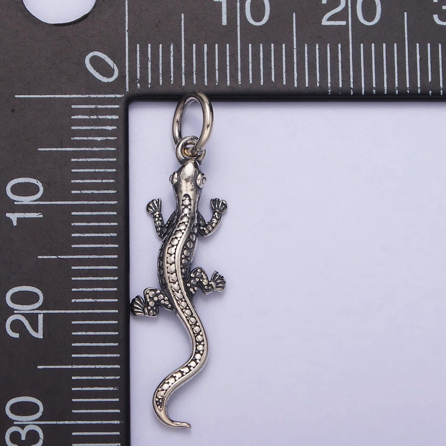 S925 sterling silver lizard necklace charm, gecko necklace pendant, sterling silver bracelet charm, salamander charm sl-293