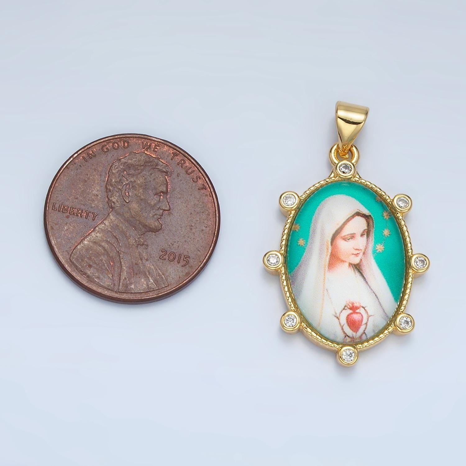 Dainty gold filled catholic medals virgin mary pendant our lady of guadalupe picture pendant medallion religious charm aa902