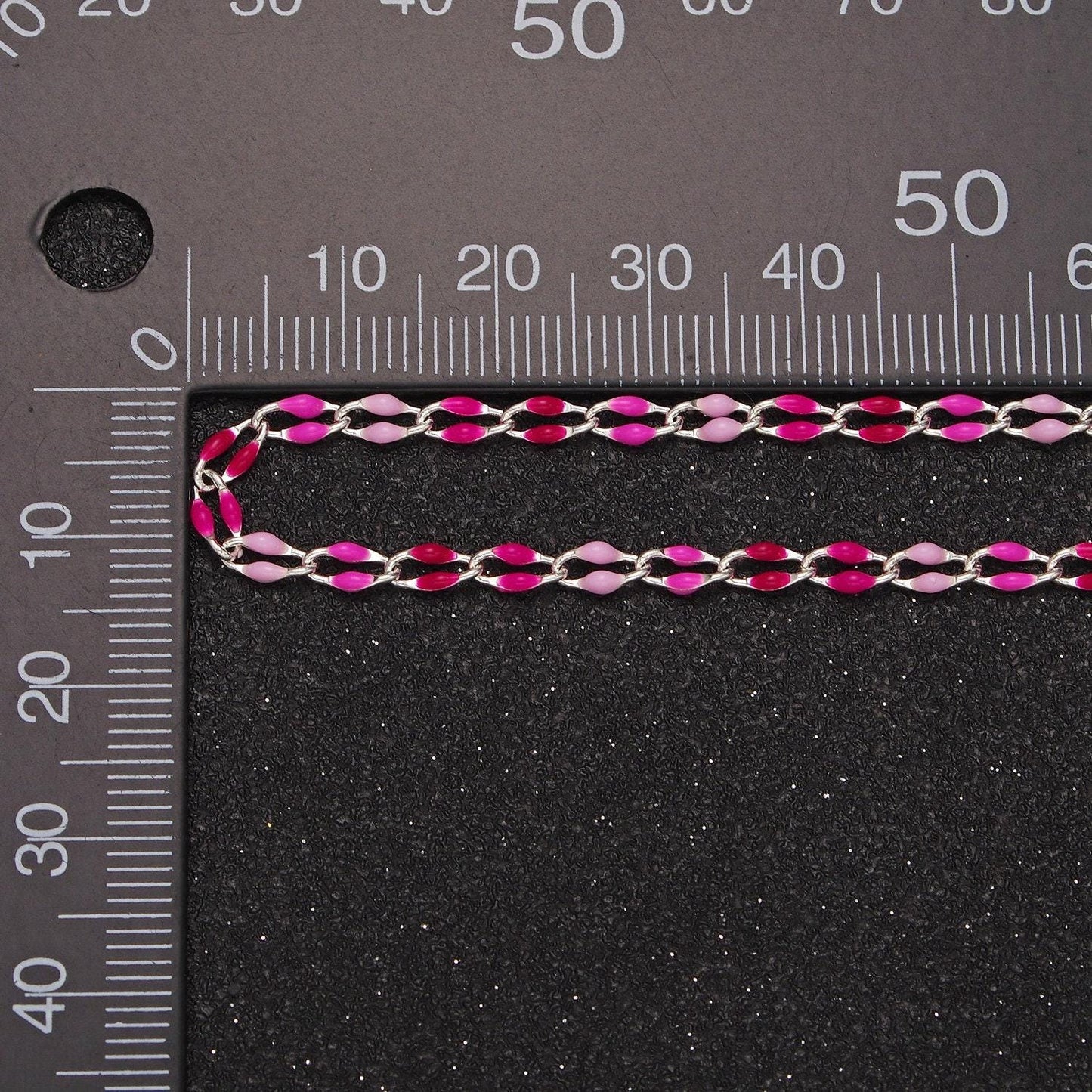 Silver blue, black, white, pink cable enamel chain jewelry making supply bracelet necklace anklet component by yard unfinished chain 1451