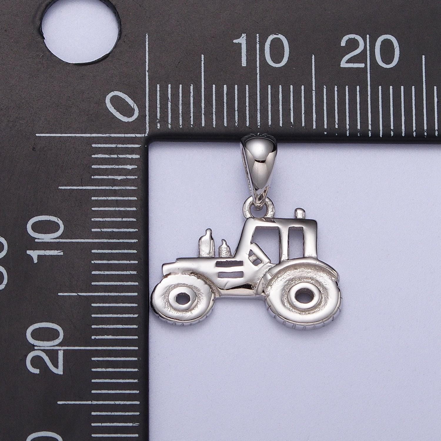 S925 sterling silver tractor charm for necklace bracelet pendant car farmer mix charm sl-388