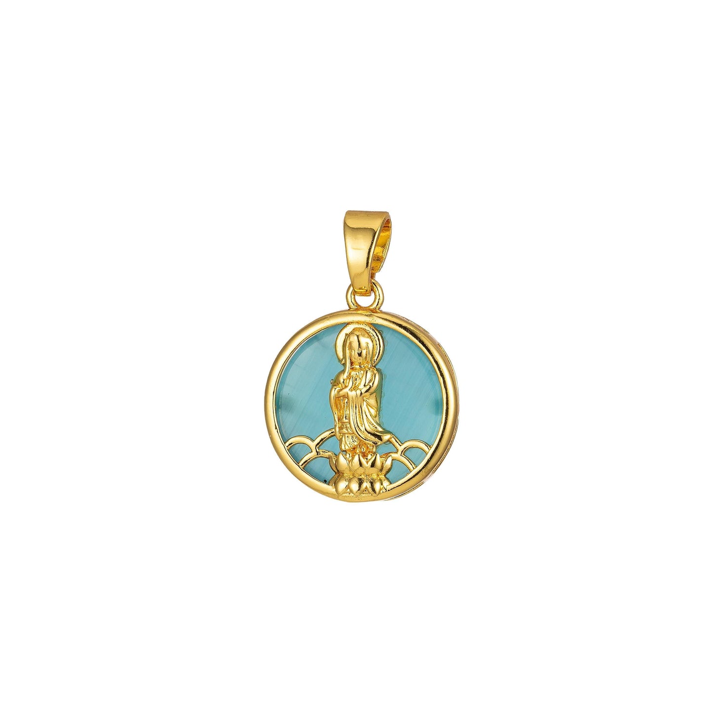 1pc quan yin pendant buddha kuan yin dainty religious necklace bracelet charm findings for jewelry making