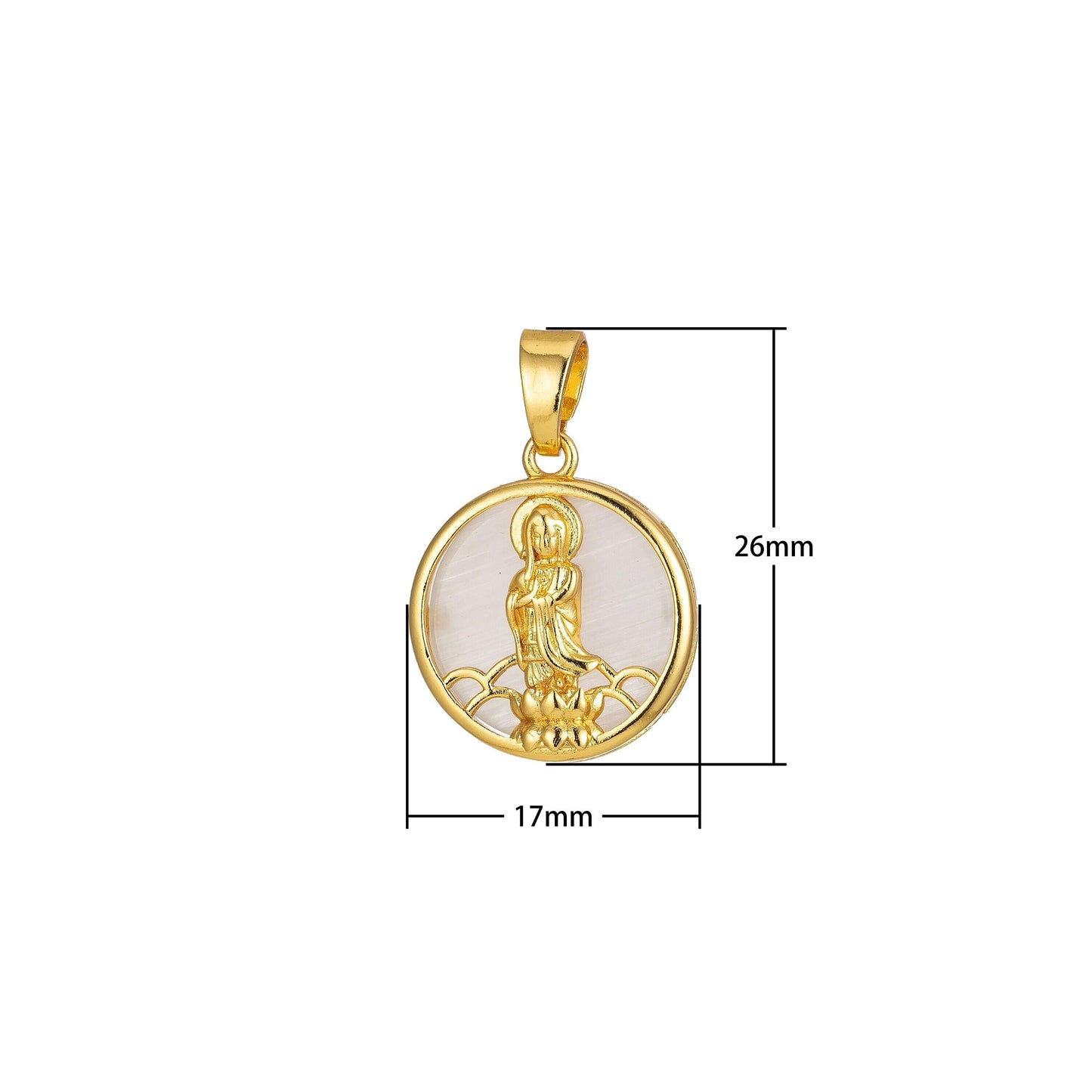 1pc quan yin pendant buddha kuan yin dainty religious necklace bracelet charm findings for jewelry making