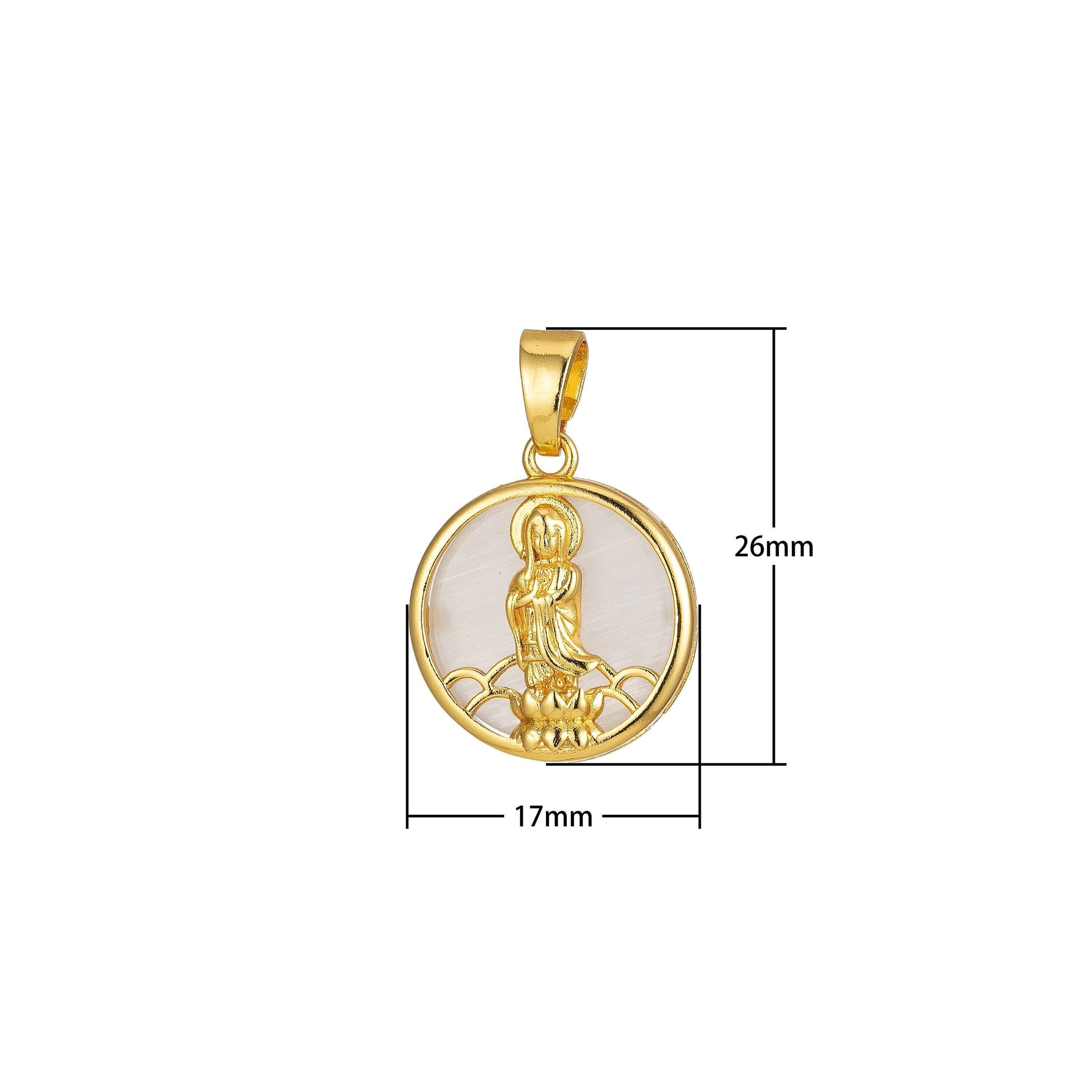 1pc quan yin pendant buddha kuan yin dainty religious necklace bracelet charm findings for jewelry making