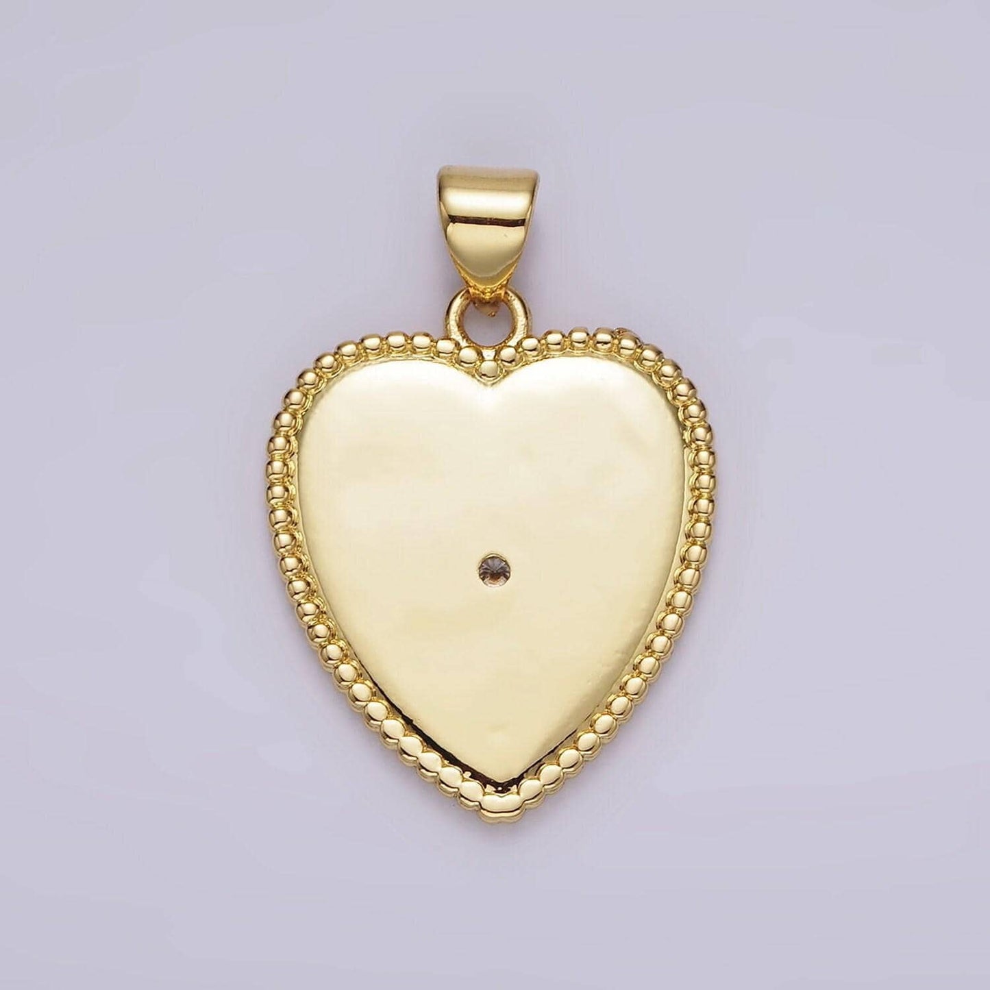 14k gold filled clear cz sunburst heart dotted pendant | aa1097