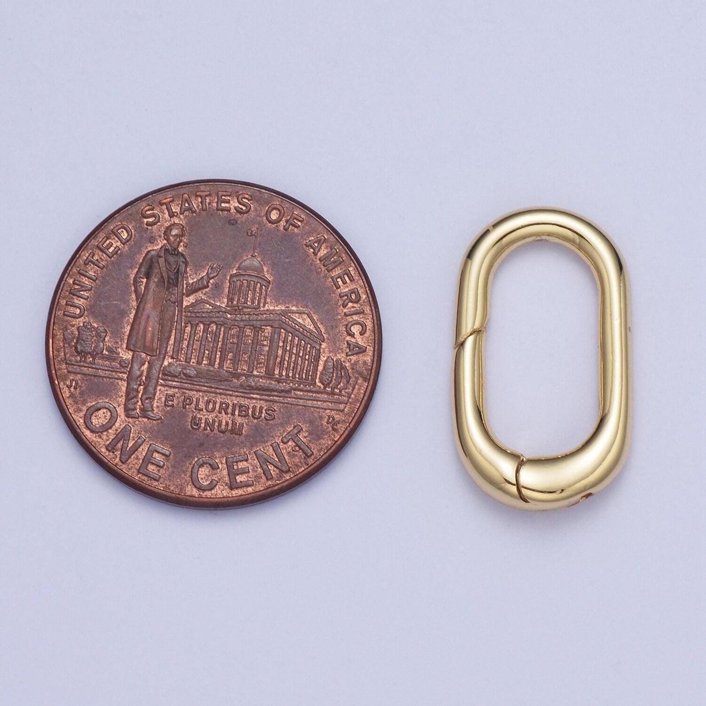 24k gold plated oval spring clasp, gold spring carabiner clasp, dainty minimalist clasp for jewelry making | l-916