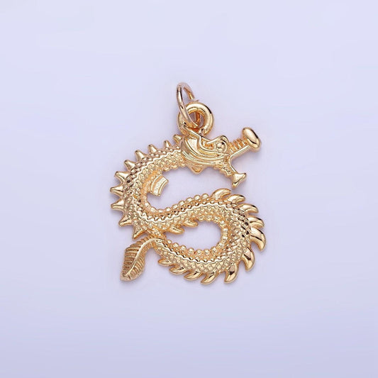 Dainty dragon charm mythical animal pendant gold dragon pendant for necklace earring supply c470