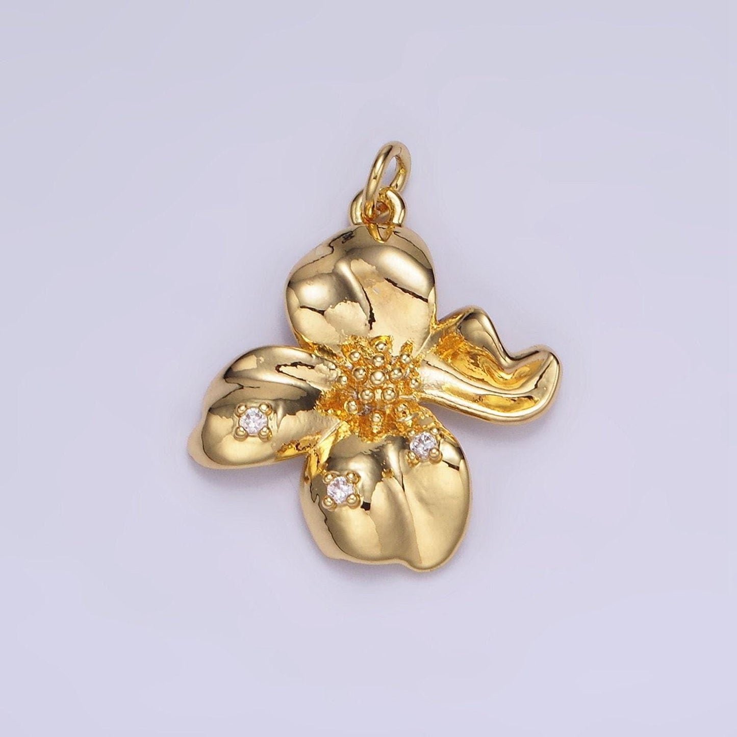 14k gold filled abstract molten flower charm minimalist floral pendant spring garden summer jewelry inspired | c242