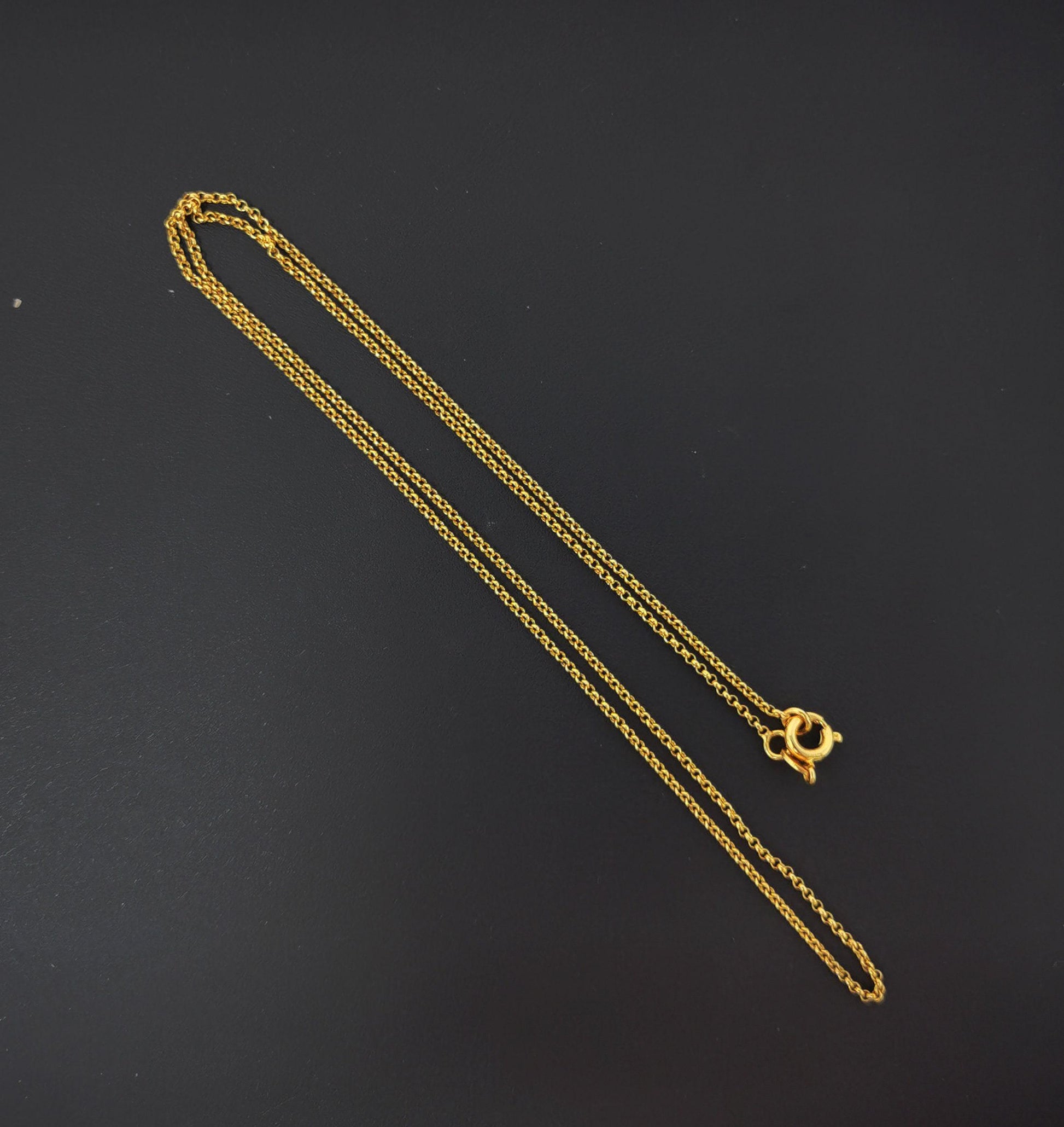 17.7'' ready to use 24k gold thin rolo necklace chain, layering rolo chain dainty necklace, for pendant charm necklace making, 443