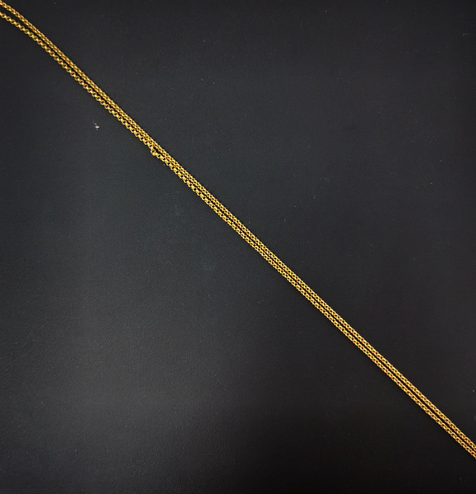17.7'' ready to use 24k gold thin rolo necklace chain, layering rolo chain dainty necklace, for pendant charm necklace making, 443