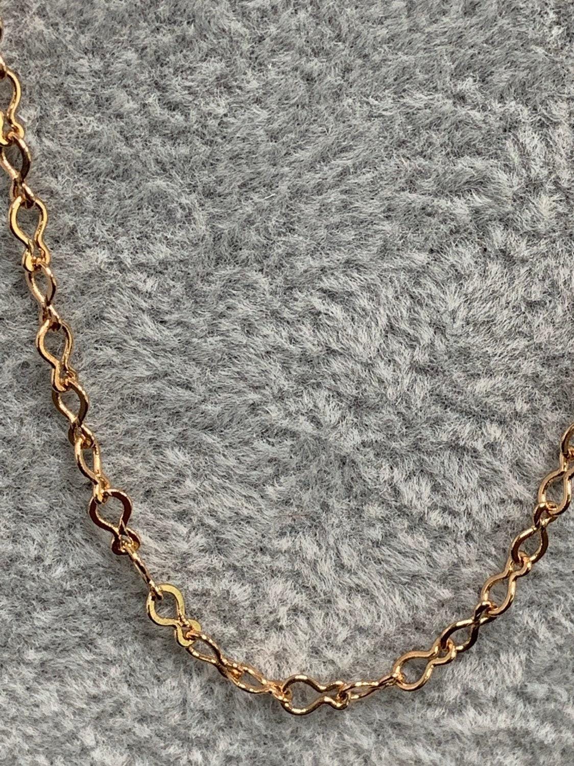 1pc gold figure 8 chain,2.8 mm figure 8 chain with spring clasp, gold figure 8 chain necklace, great quality, jewelry supplies,719