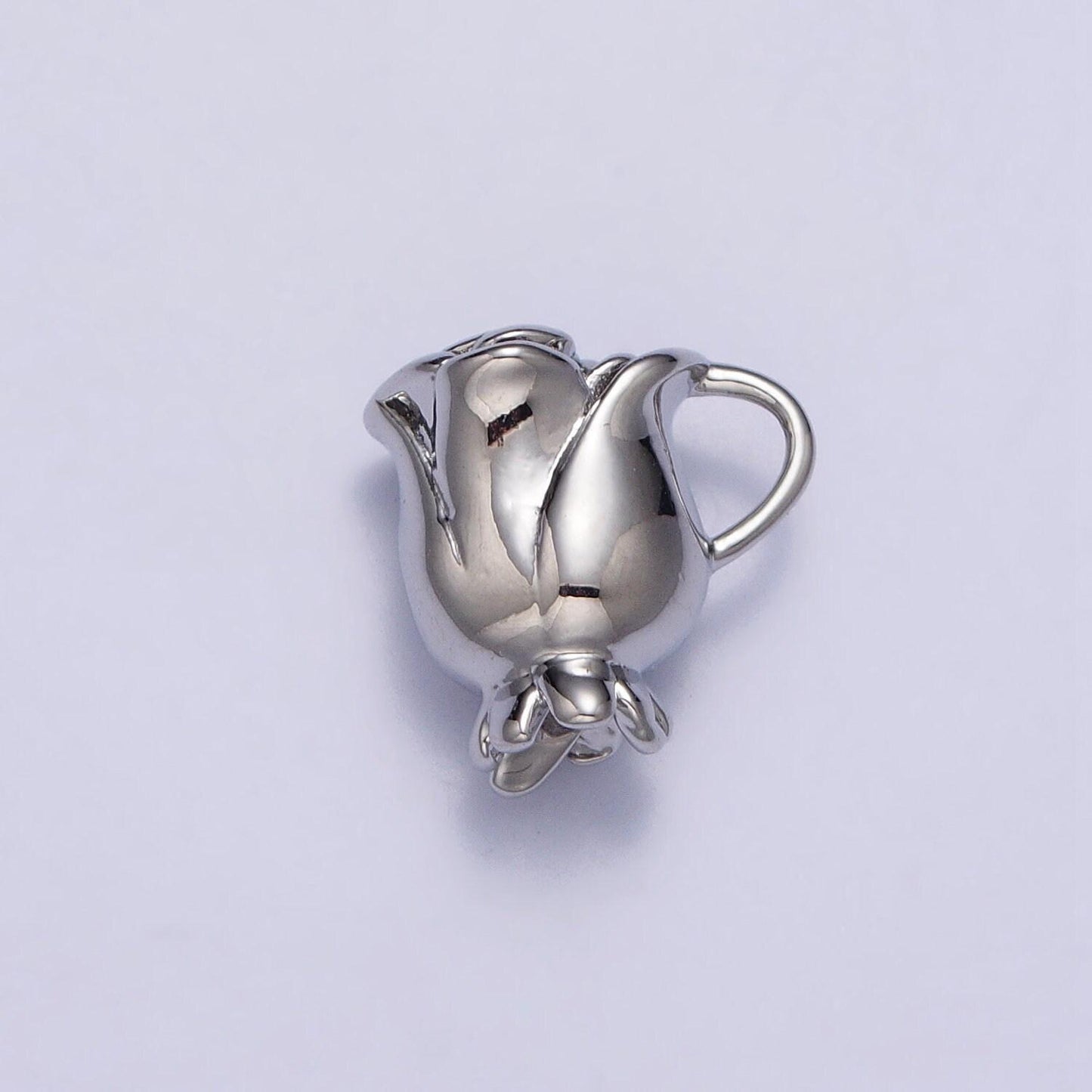 Gold rosebud flower charms silver rose flower pendant gold plated flower pendant jewelry necklace earring bracelet charm component ac119