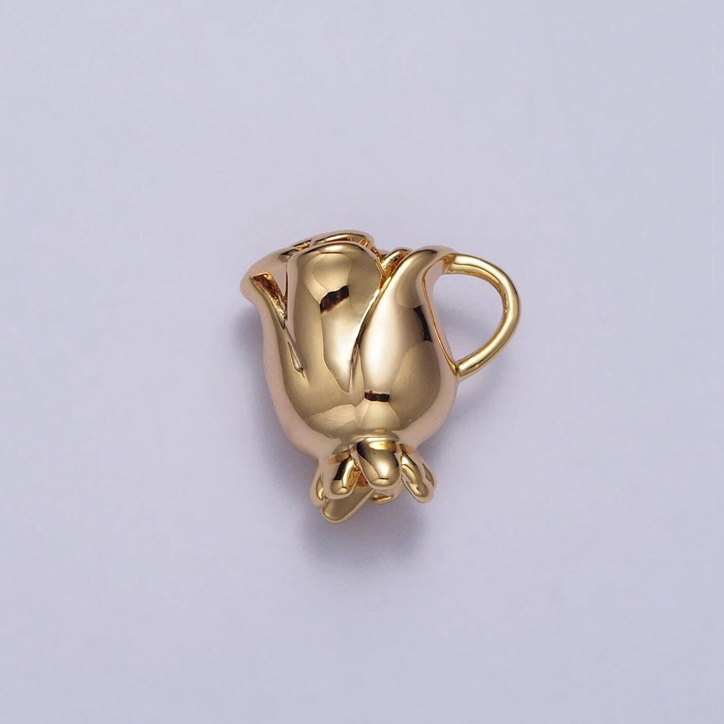 Gold rosebud flower charms silver rose flower pendant gold plated flower pendant jewelry necklace earring bracelet charm component ac119