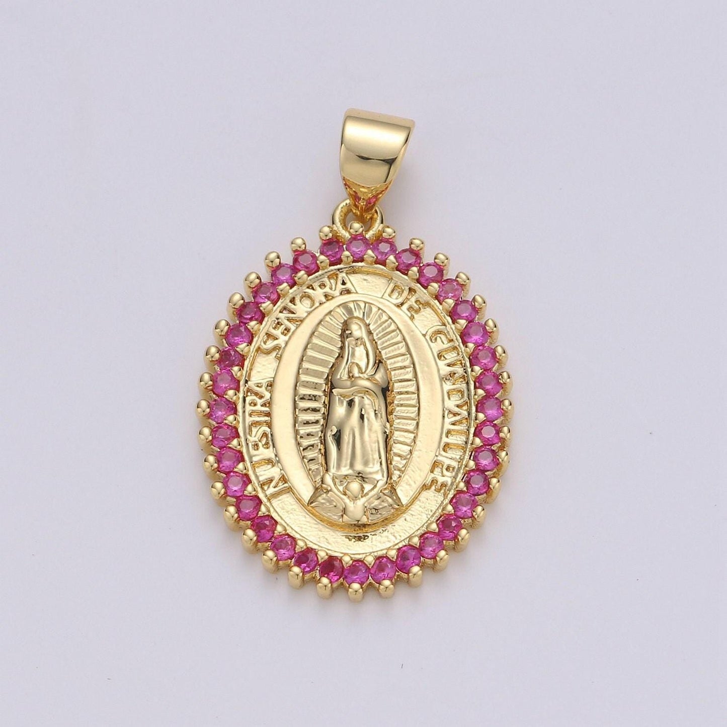 24k gold filled virgen de guadalupe pendant necklace micro pave virgen de guadalupe pendant for necklace religious jewelry i-841~i-843 i-845