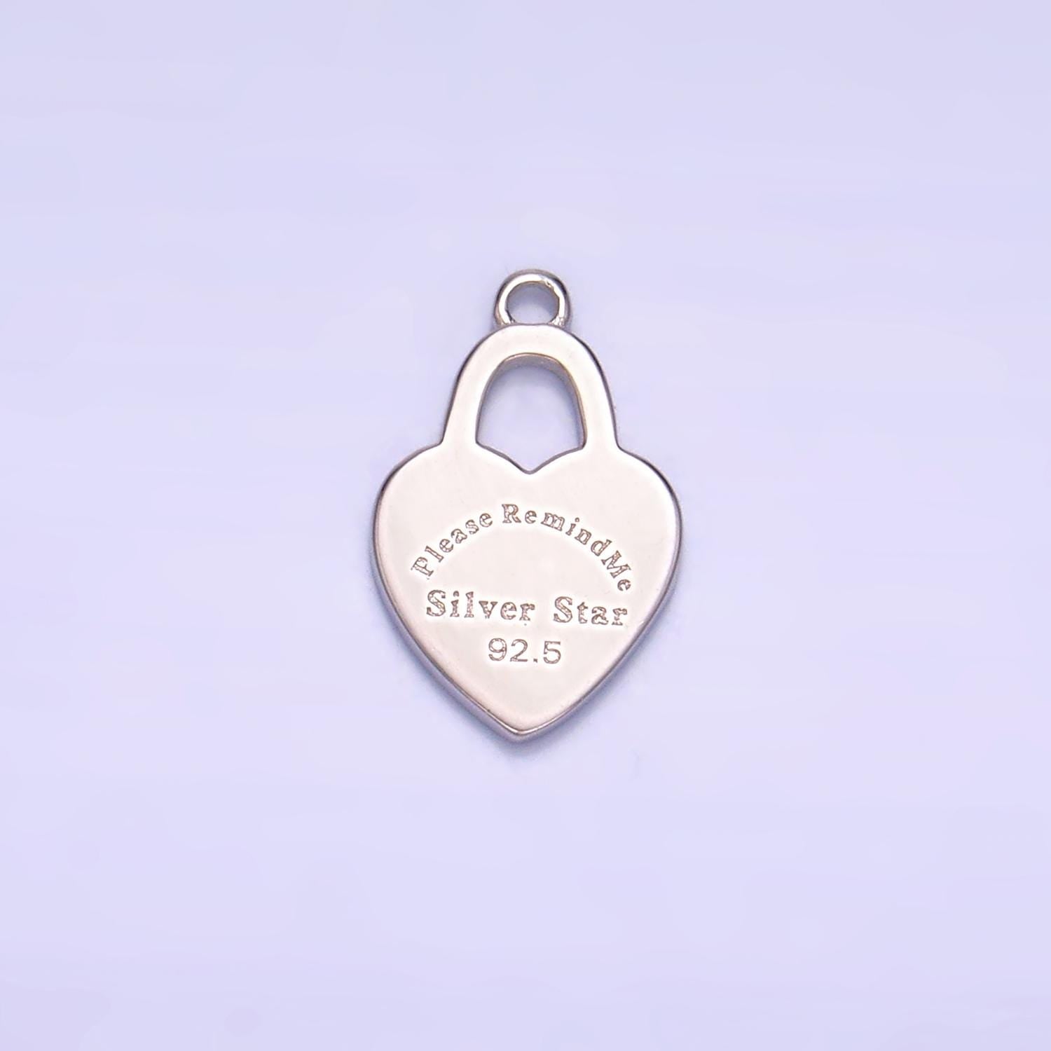 925 Sterling Silver Padlock Pendant Dainty Silver Lock Charm Padlock necklace bracelet Lock Charm Please Remind Me Message