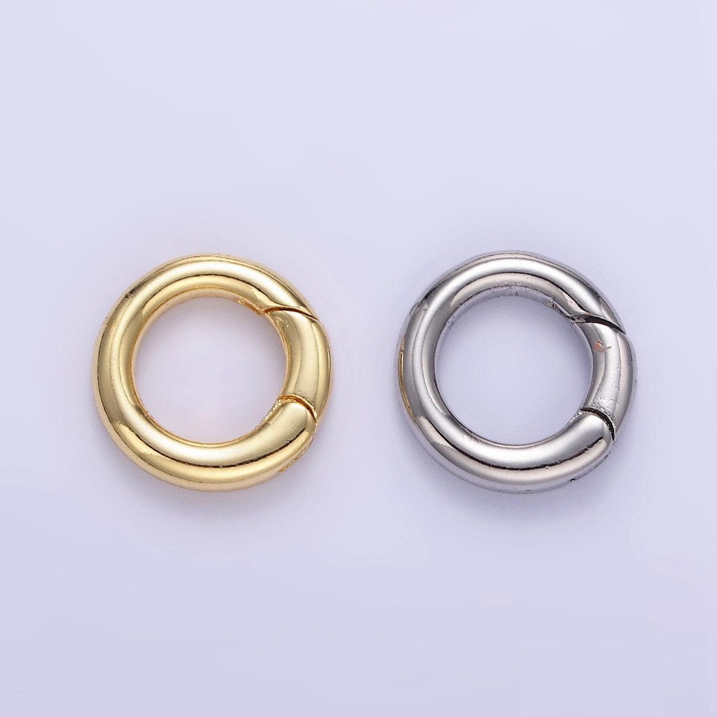 Mini push gate ring 14k gold filled clasp charm holder spring closure chain connector pendant enhancer bail for jewelry making supply l079